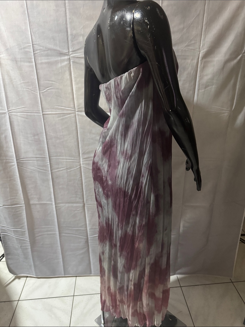 Zara Strapless Tie-Dye Maxi Dress in Mauve and gray - Picture 4 of 7